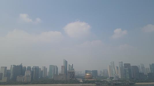 航拍杭州钱江新城CBD高楼视频的预览图