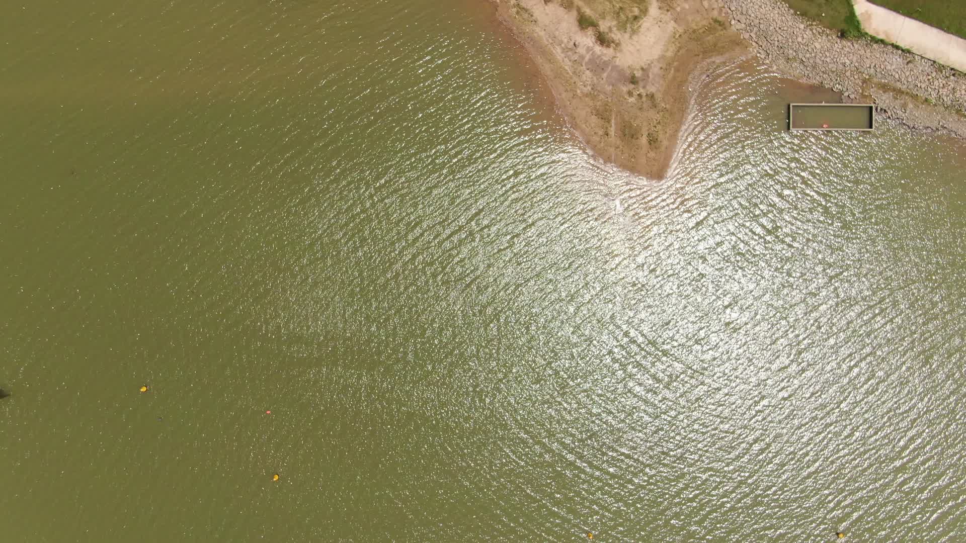 航拍公园清澈湖水视频的预览图