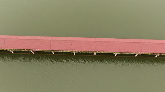 航拍南昌九龙湖湖中步道视频的预览图
