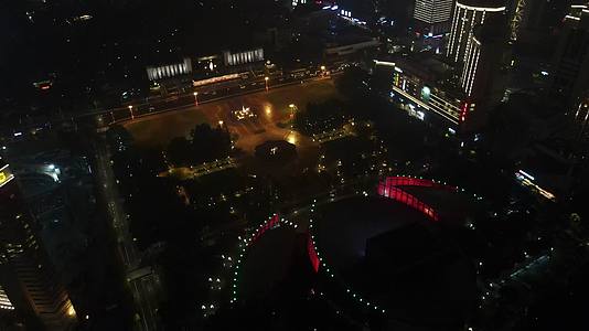 航拍福建福州五一广场夜景视频的预览图