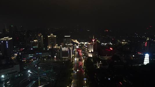 航拍福建福州五一中路城市夜景视频的预览图