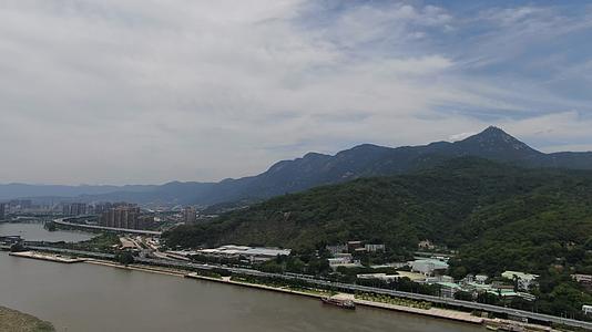航拍福建福州闽江鼓山自然风景视频的预览图