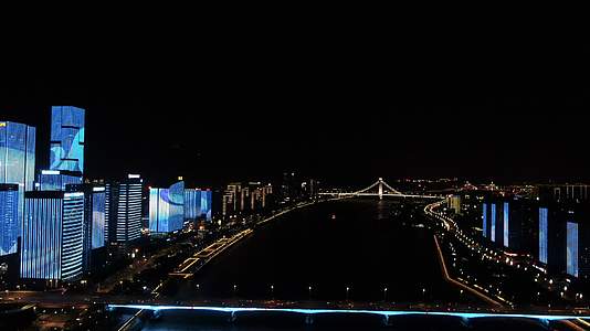 航拍福建福州城市夜景灯光视频的预览图