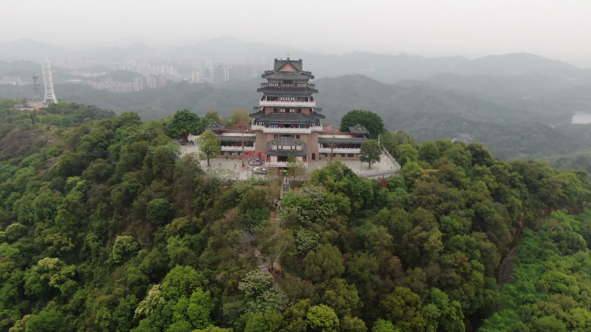 航拍广东惠州挂榜阁历史文化古建筑视频的预览图