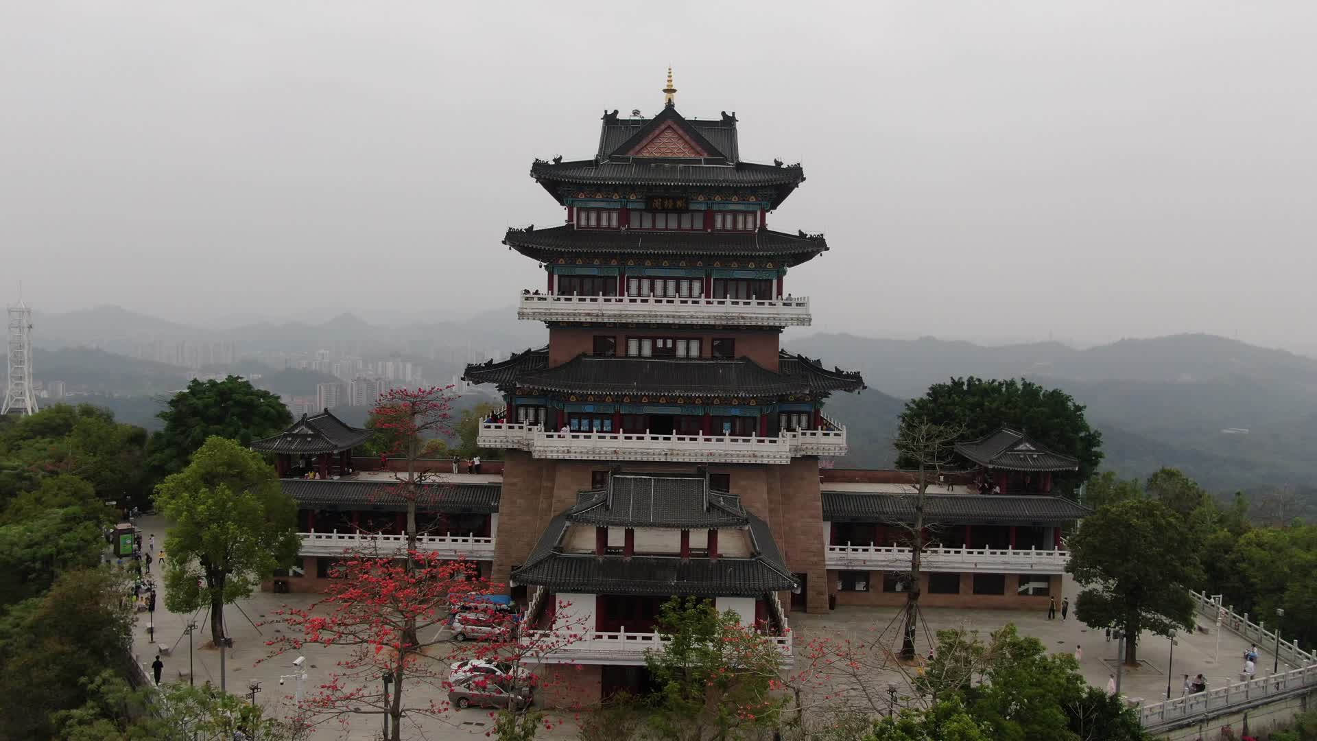 航拍广东惠州挂榜阁历史文化古建筑视频的预览图
