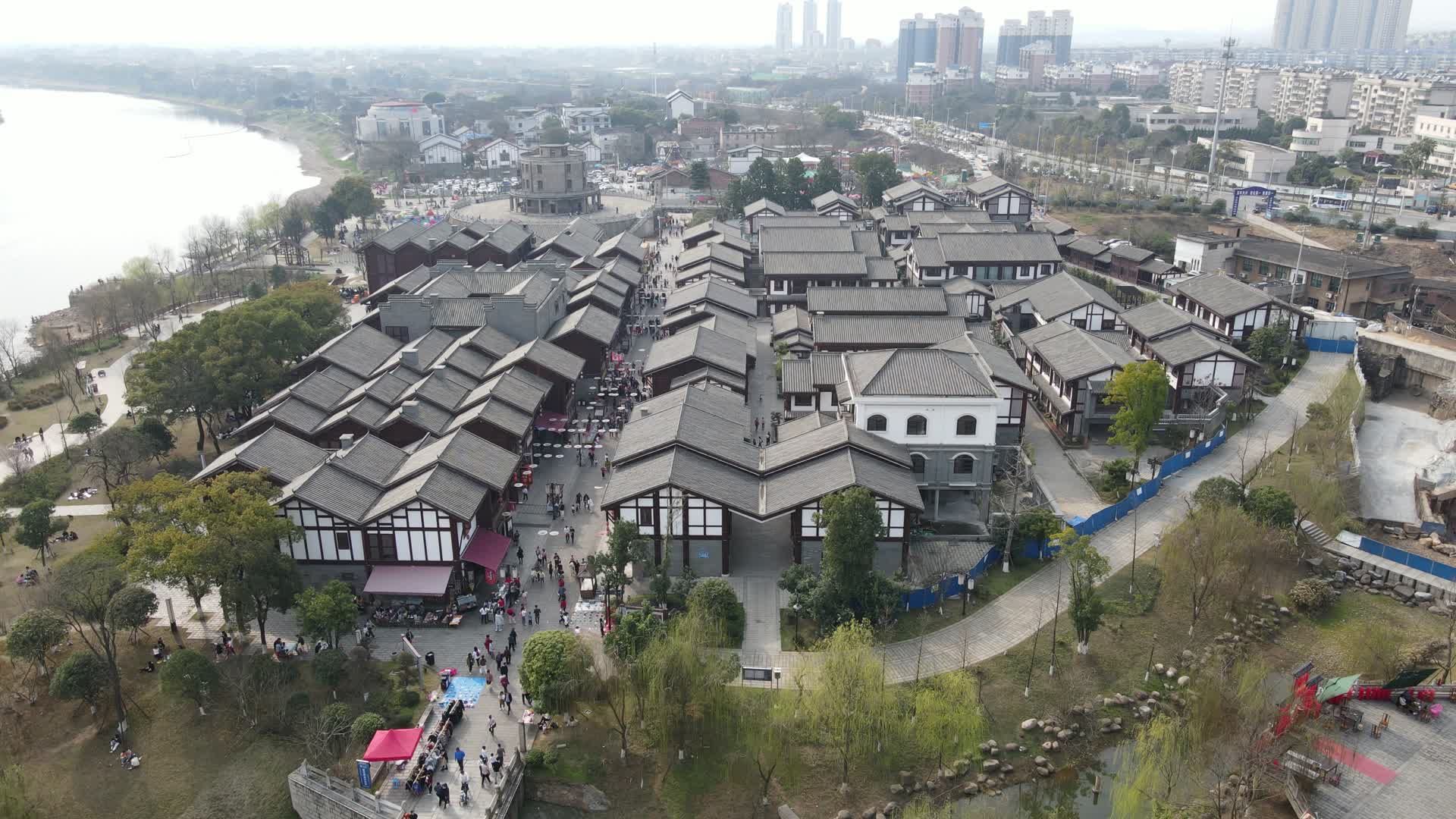 航拍湖南湘潭窑湾历史文化街区视频的预览图