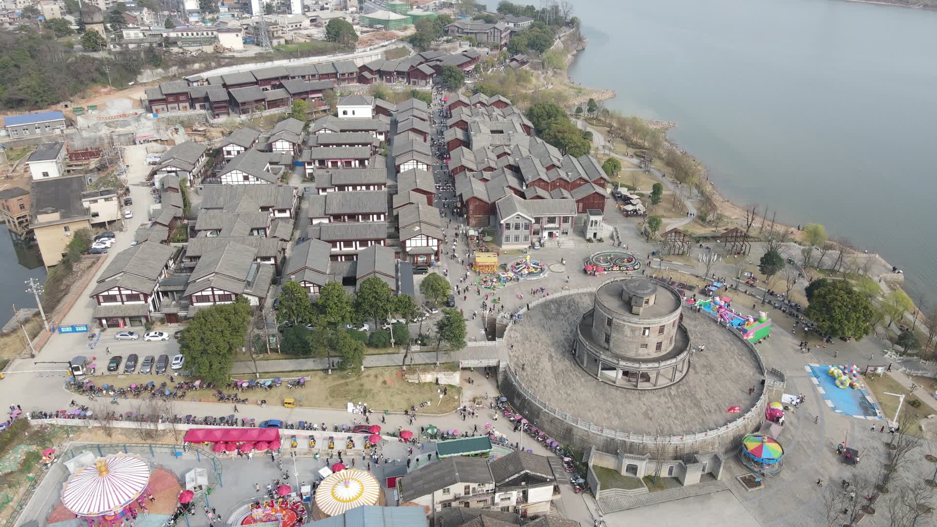 航拍湖南湘潭窑湾历史文化街区景区视频的预览图