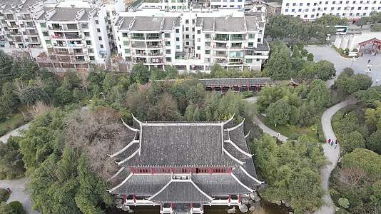 航拍贵州铜仁三江阁历史古建筑视频的预览图