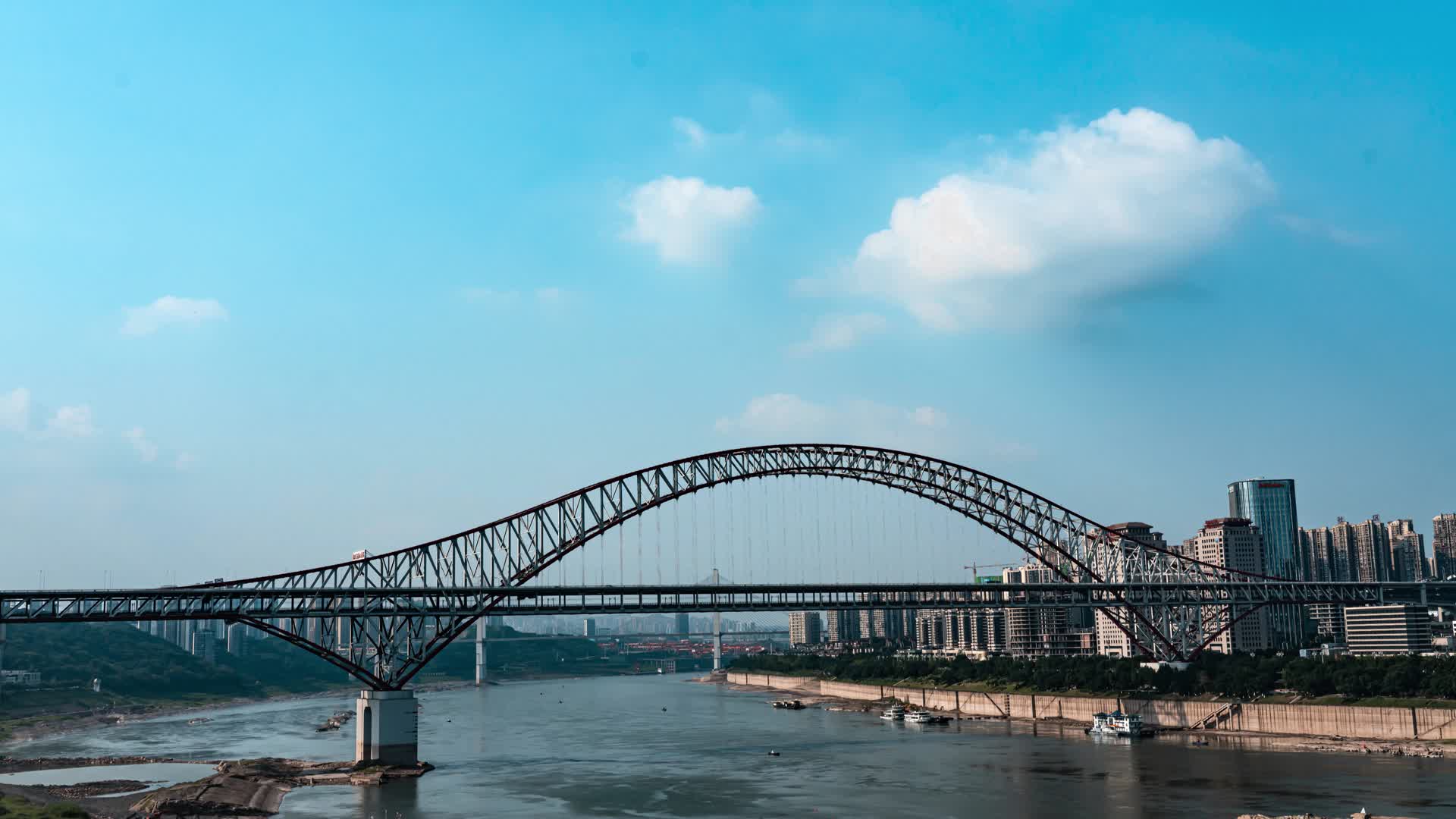 8K延时重庆朝天门大桥城市地标风景视频的预览图