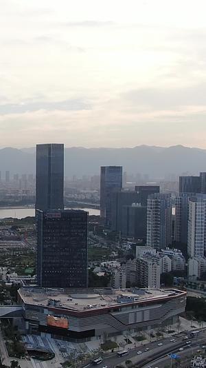 航拍福州闽江北岸中央商务区高楼视频的预览图