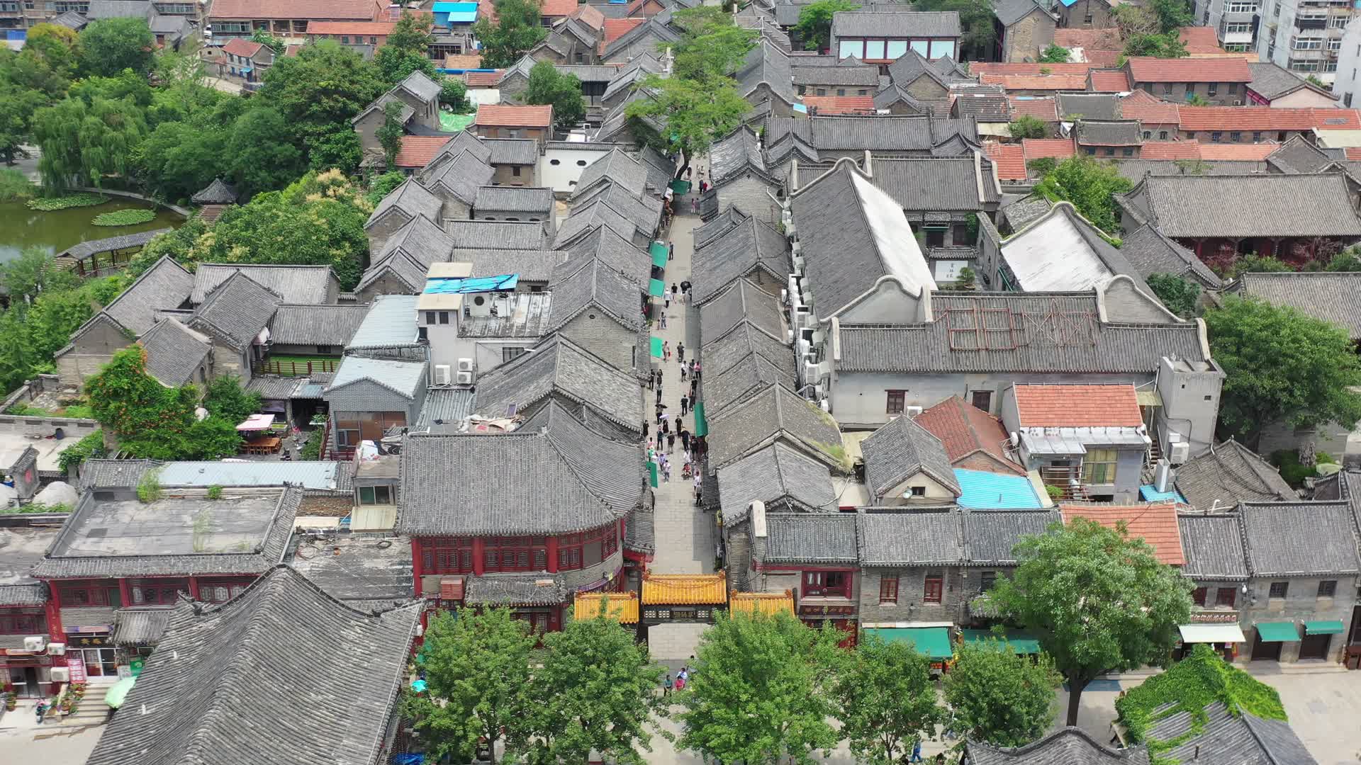 4K航拍山东淄博周村古商城视频的预览图