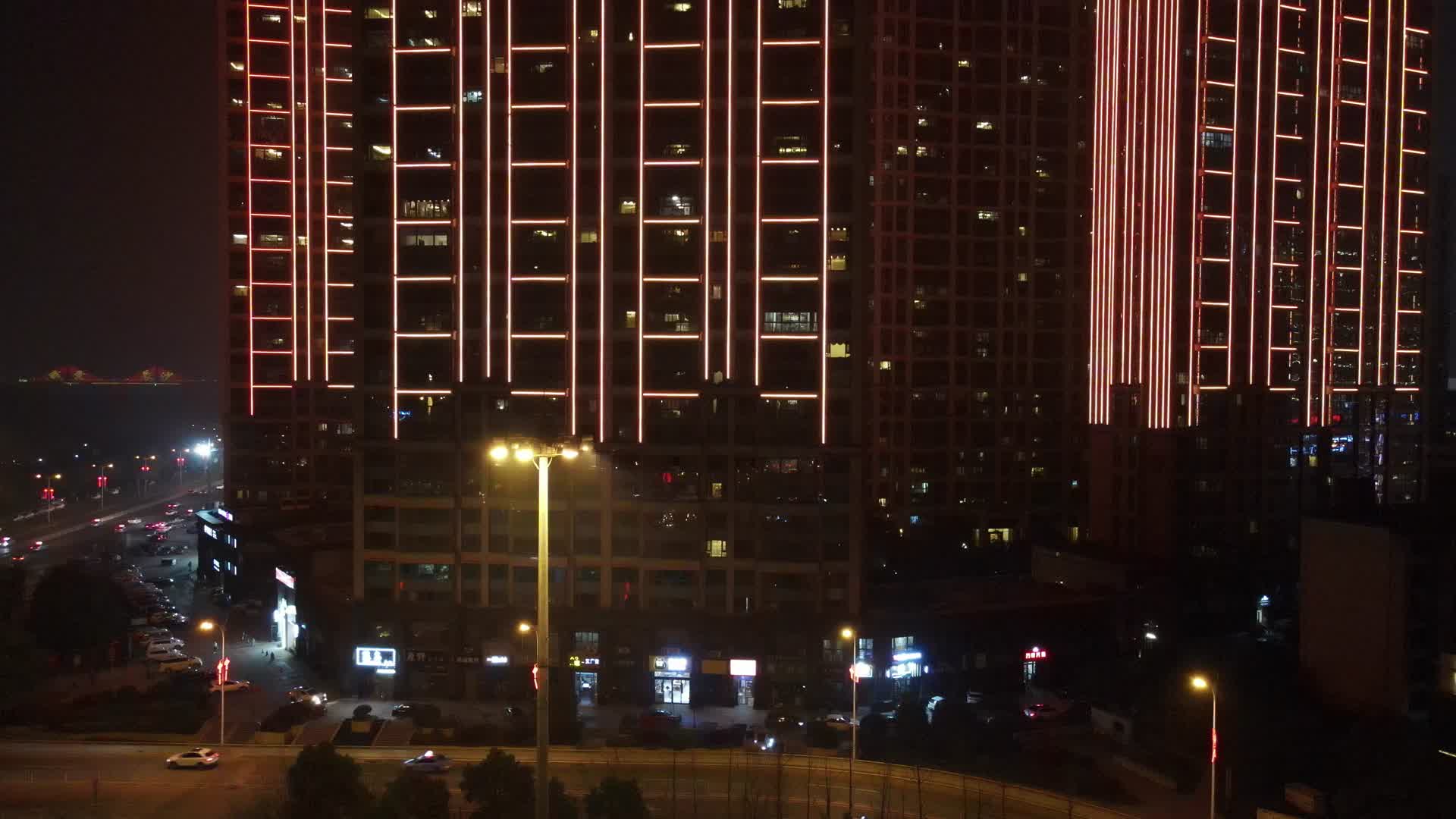 4K航拍湖南长沙城市夜景灯光秀视频的预览图