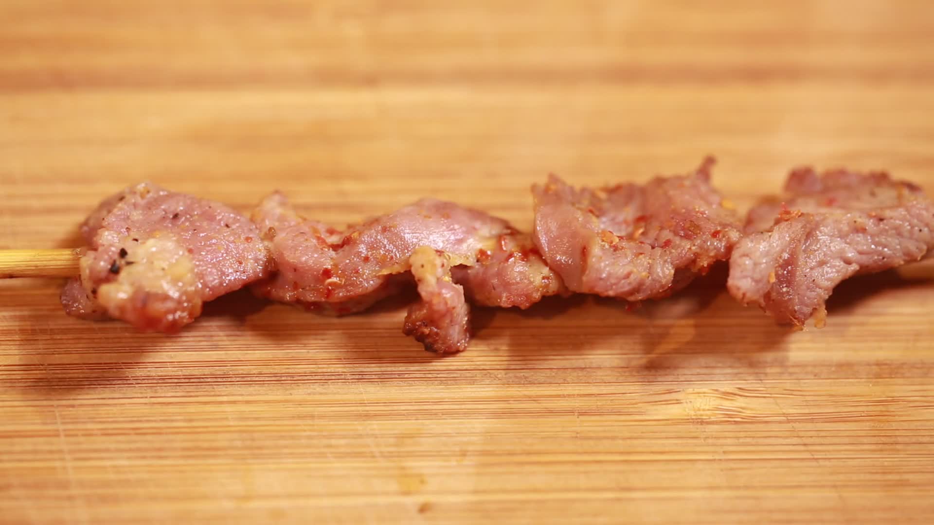 烤肉羊肉串肉质肉纹理视频的预览图