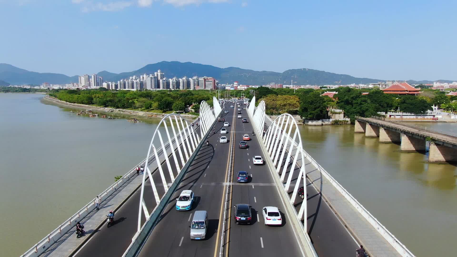 航拍福建泉州笋江桥视频的预览图