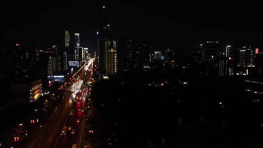 航拍湖南长沙城市道路夜景视频的预览图