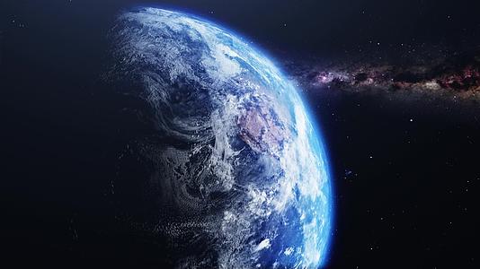 高清写实地球旋转宇宙银河素材视频的预览图