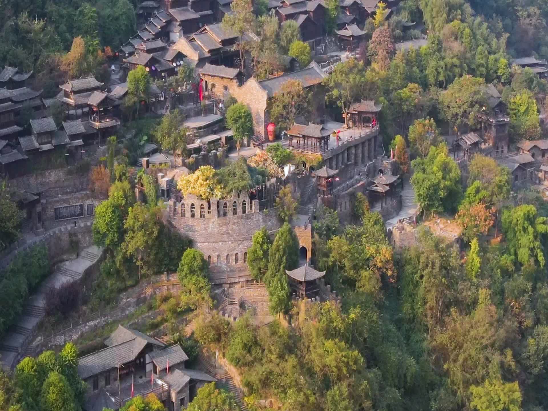 四川省广安市天意谷唯美村庄风景视频的预览图