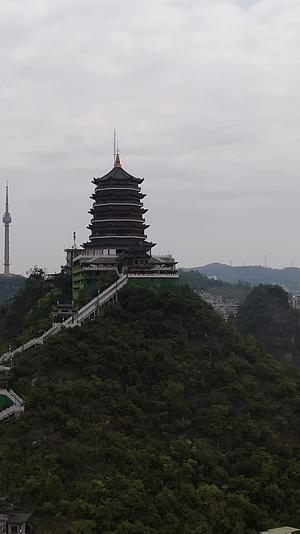 航拍贵阳东山寺历史古建筑竖屏视频视频的预览图