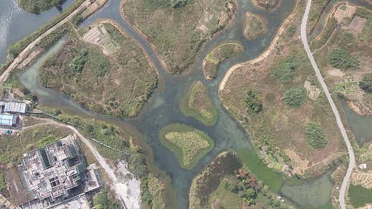 俯拍广西桂林湿地公园视频的预览图