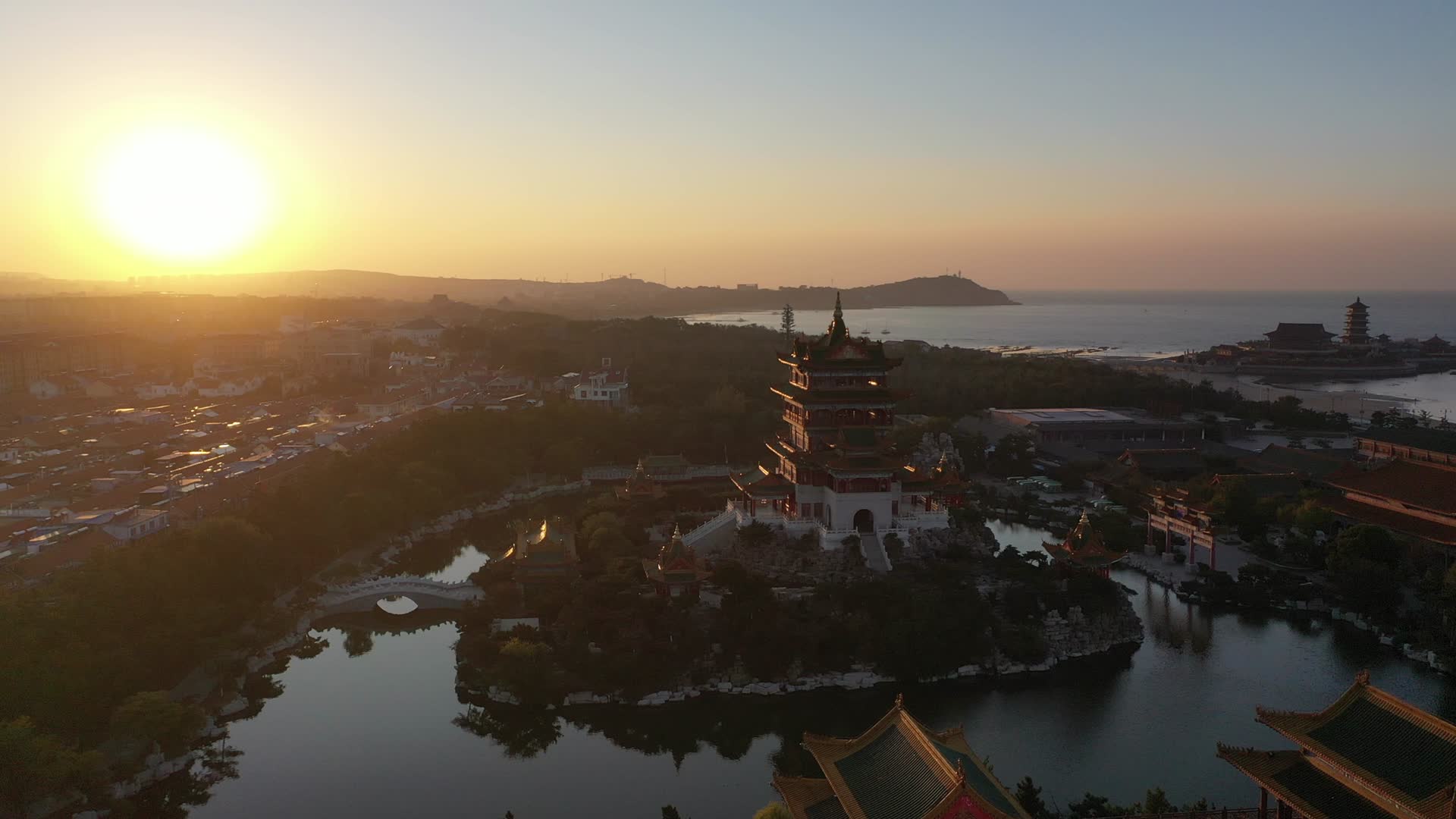 4k航拍蓬莱三仙山景区视频的预览图