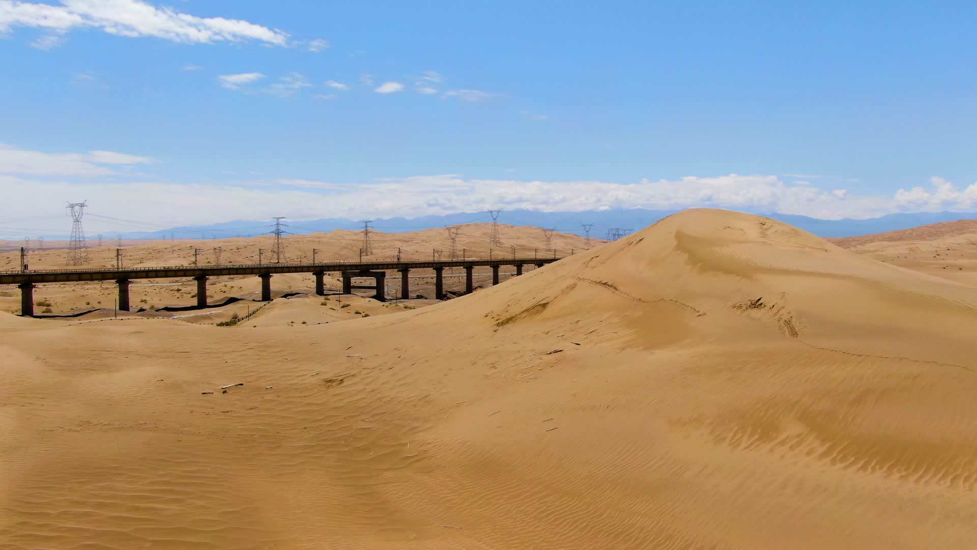 甘肃敦煌沙漠公路视频的预览图