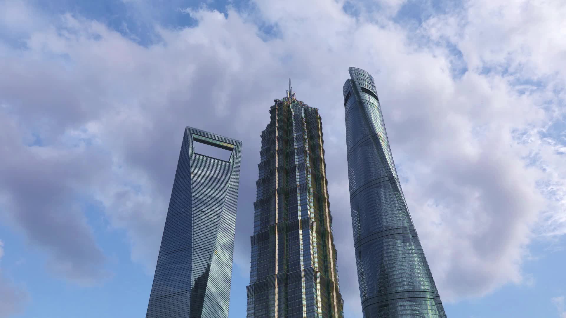 上海陆家嘴摩天大楼建筑城市风光延时视频的预览图