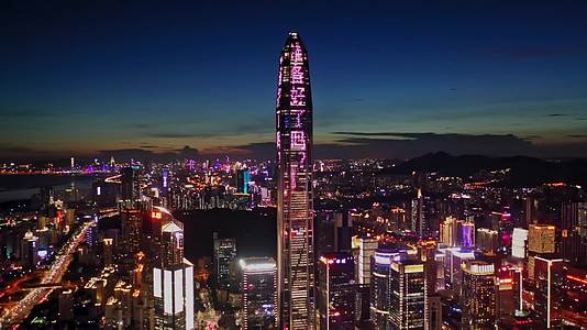 深圳平安大厦夜景航拍视频的预览图