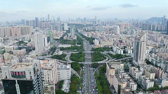深圳宝安区创业立交城市航拍视频的预览图