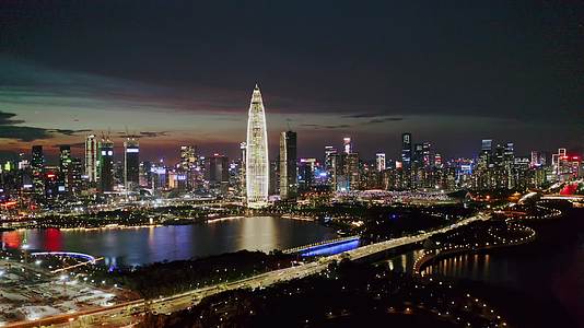 深圳湾城市夜景人才公园视频的预览图