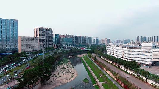 深圳观澜河城市风光航拍视频的预览图