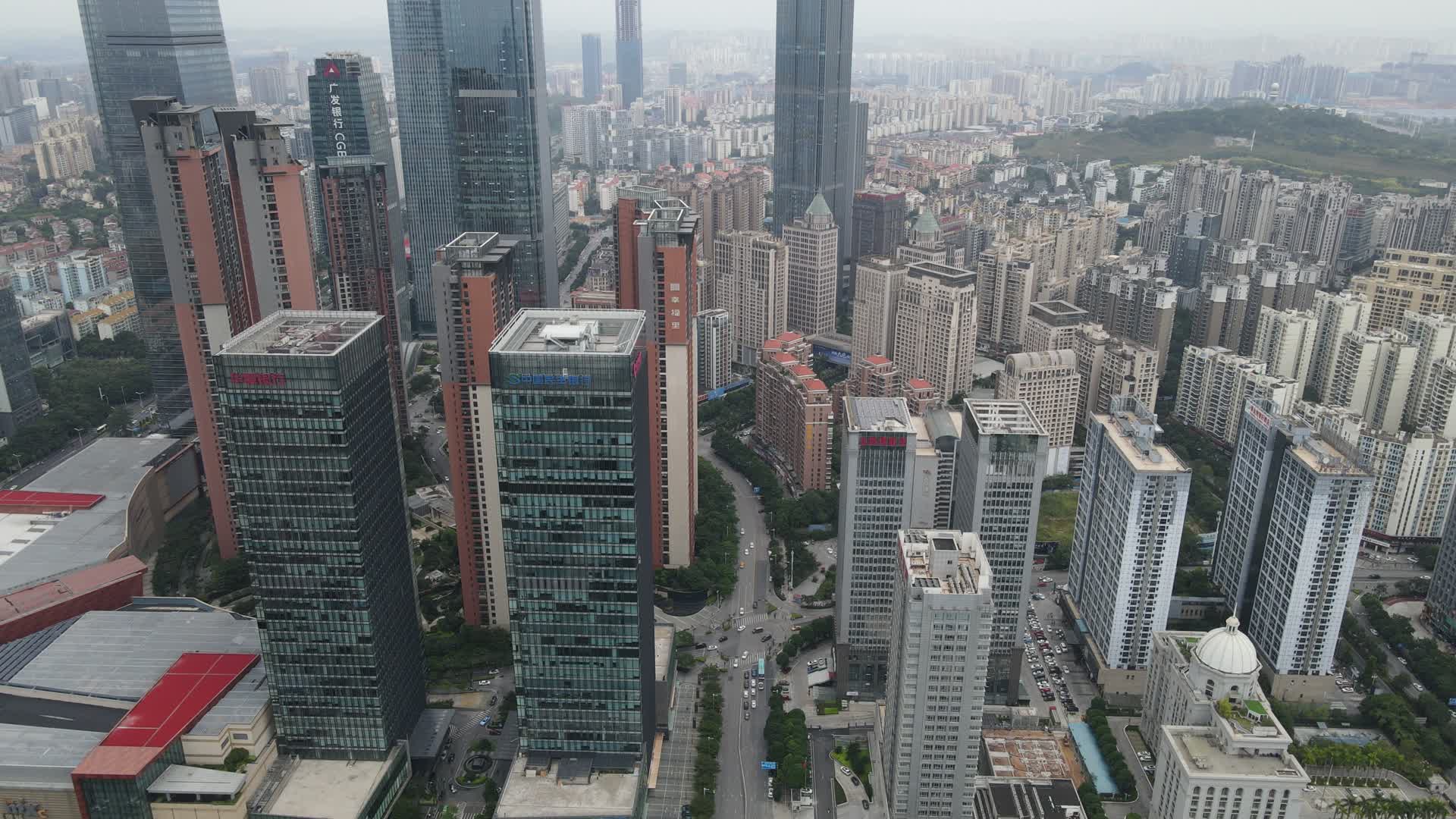广西南宁东盟商务区航拍视频视频的预览图