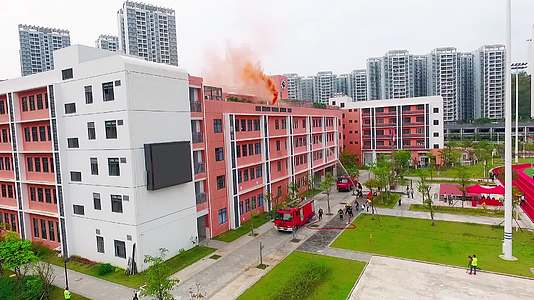 深圳葵涌学校校园消防演习视频的预览图
