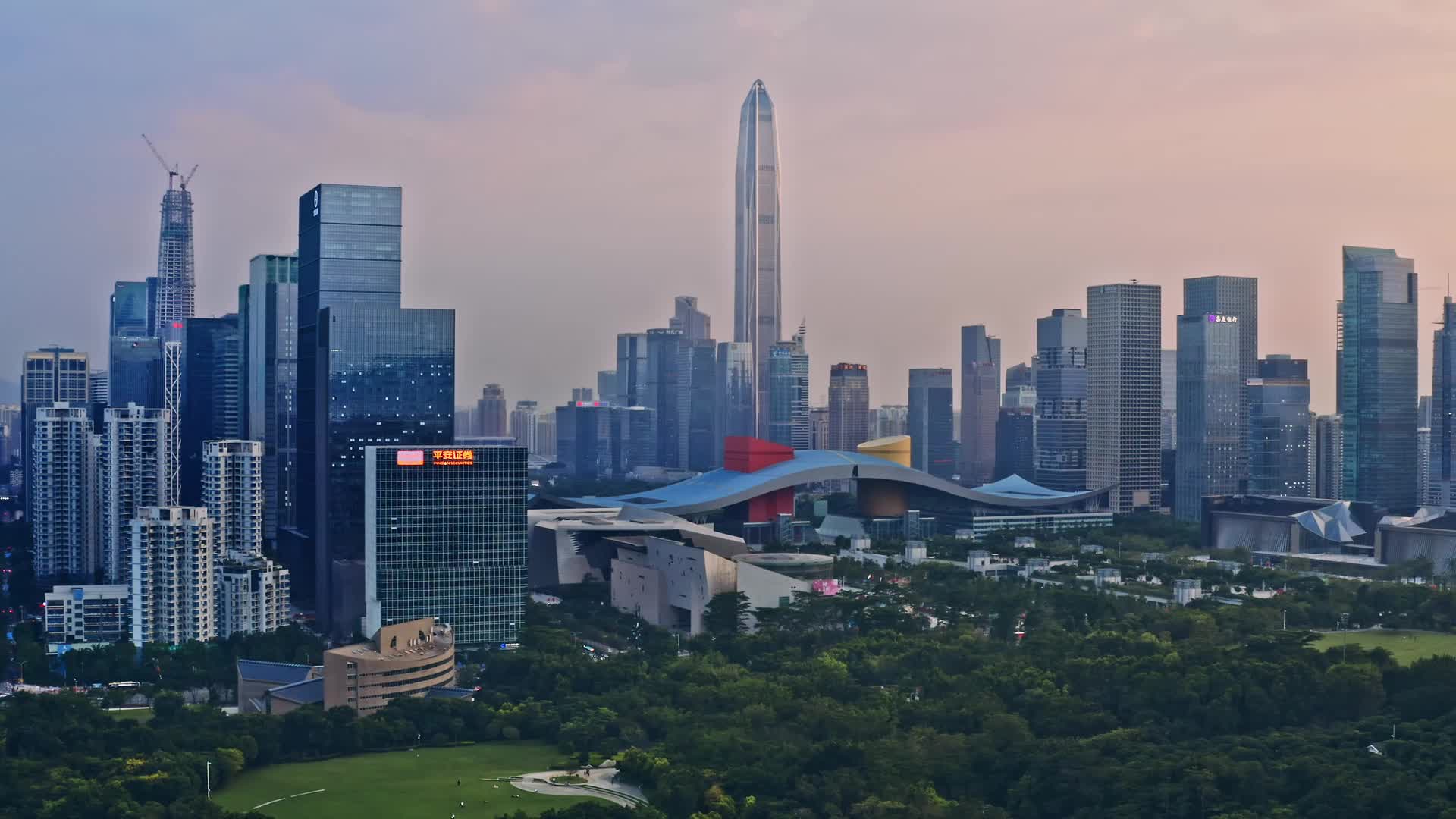 深圳市民中心航拍实拍视频视频的预览图