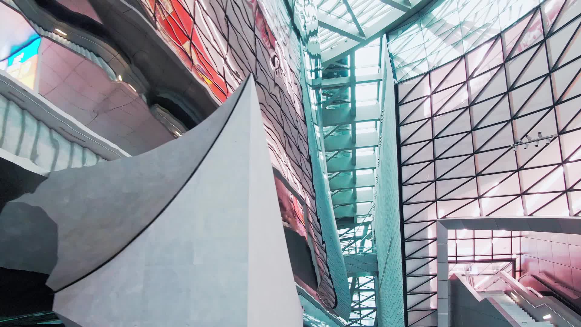 深圳当代艺术馆建筑艺术航拍实拍视频视频的预览图
