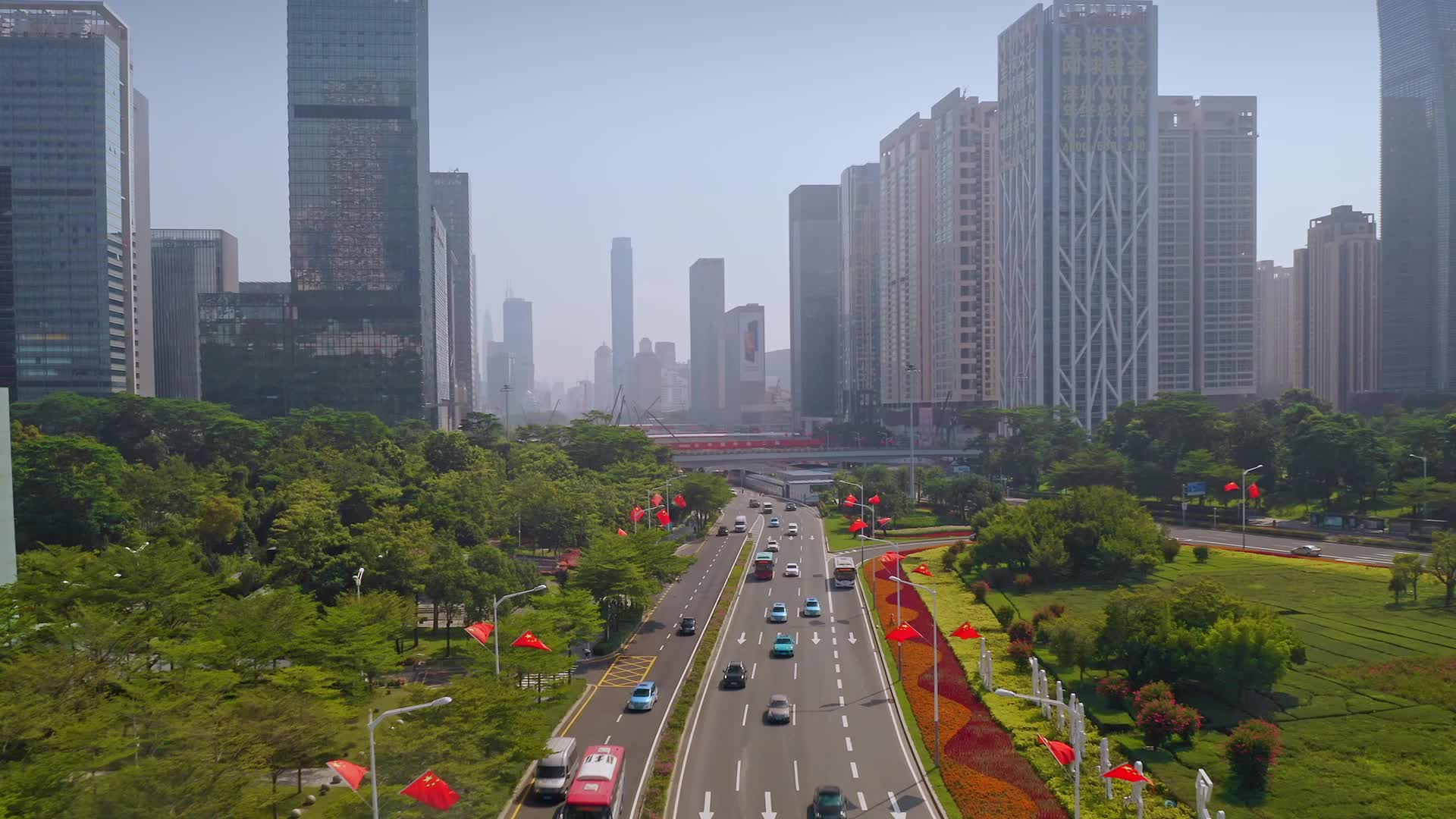 深圳市民中心深南大道城市航拍视频的预览图
