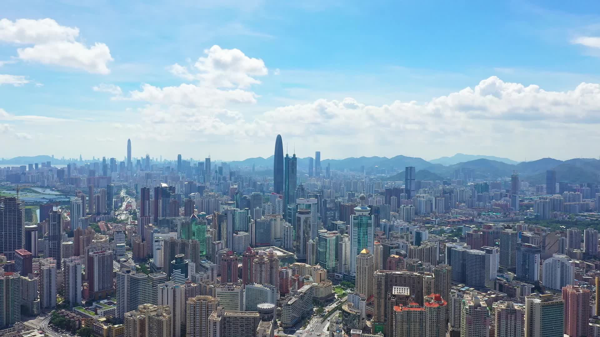 深圳罗湖区城市航拍全景实拍视频视频的预览图