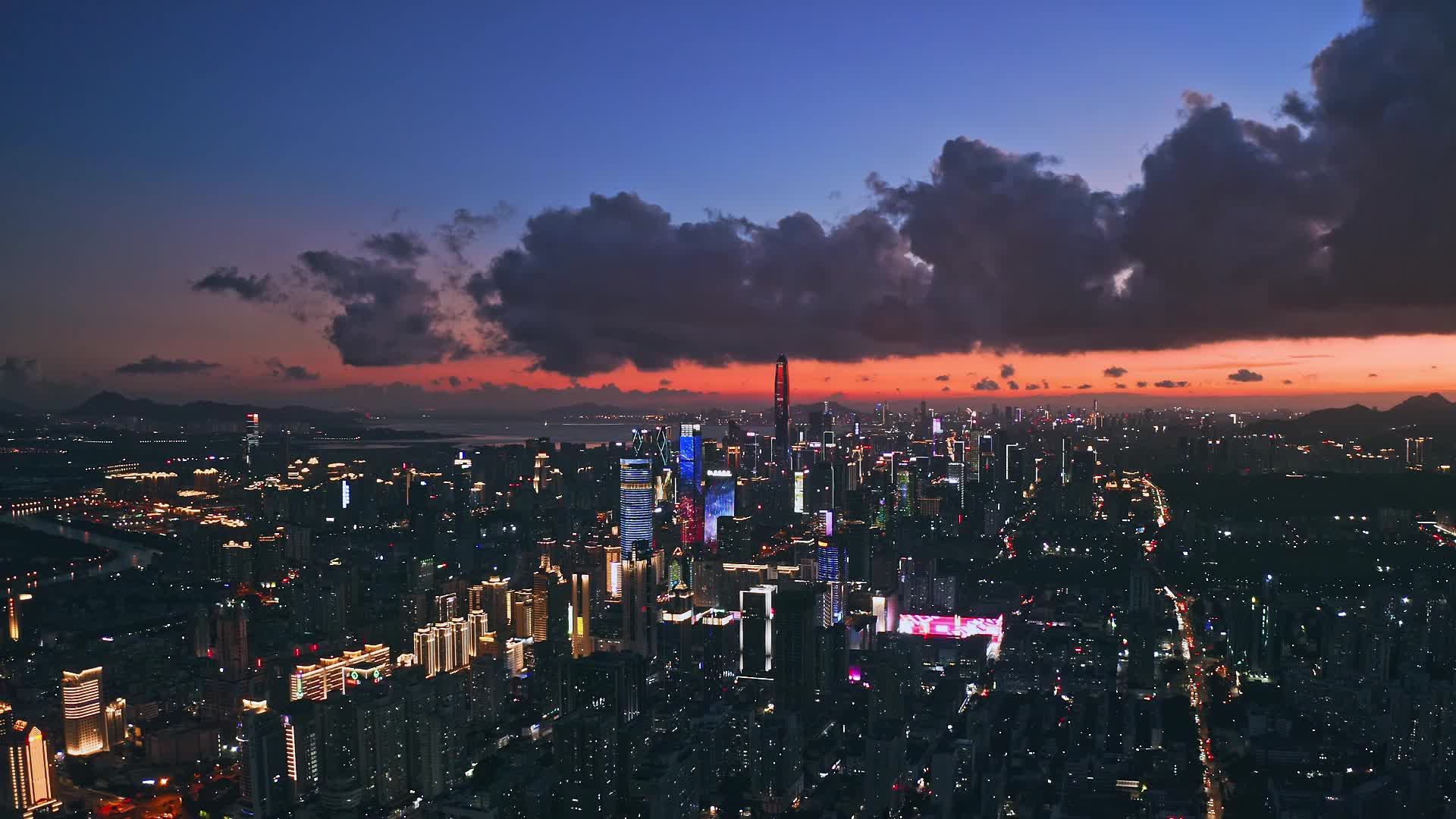 深圳罗湖夜景灯光秀视频的预览图