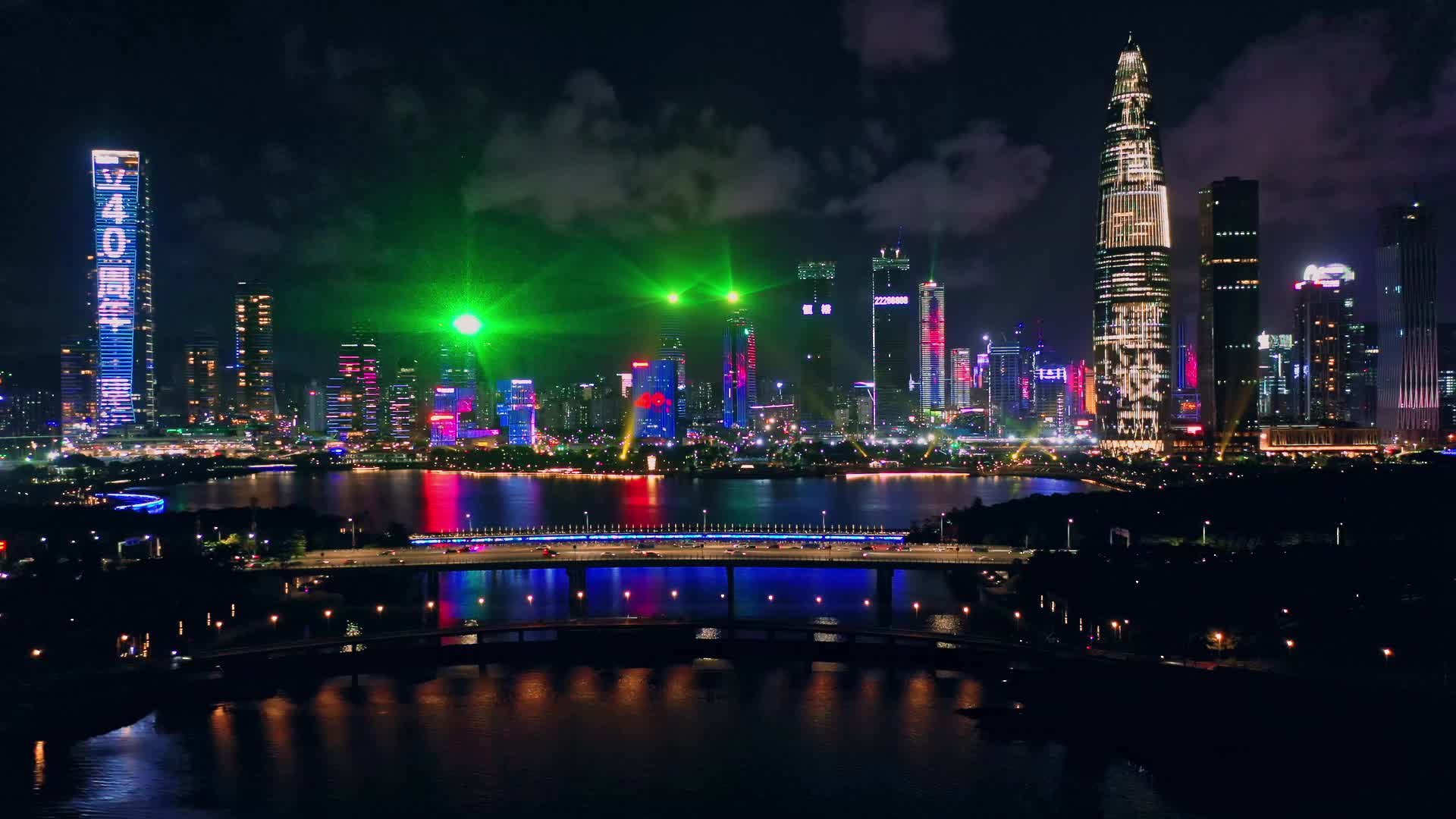 深圳湾人才公园航拍视频实拍视频视频的预览图