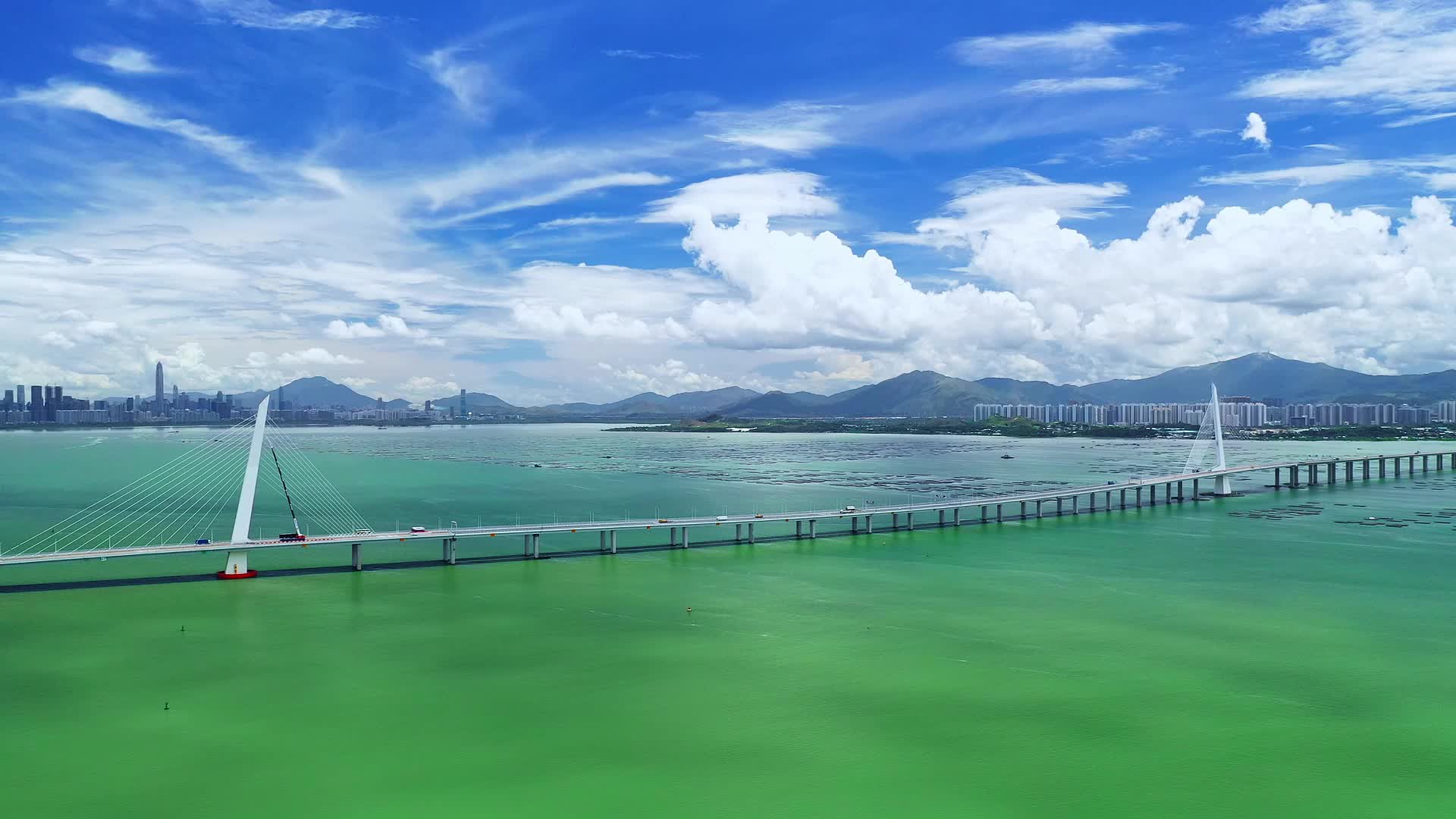 深圳湾跨海大桥实拍视频视频的预览图
