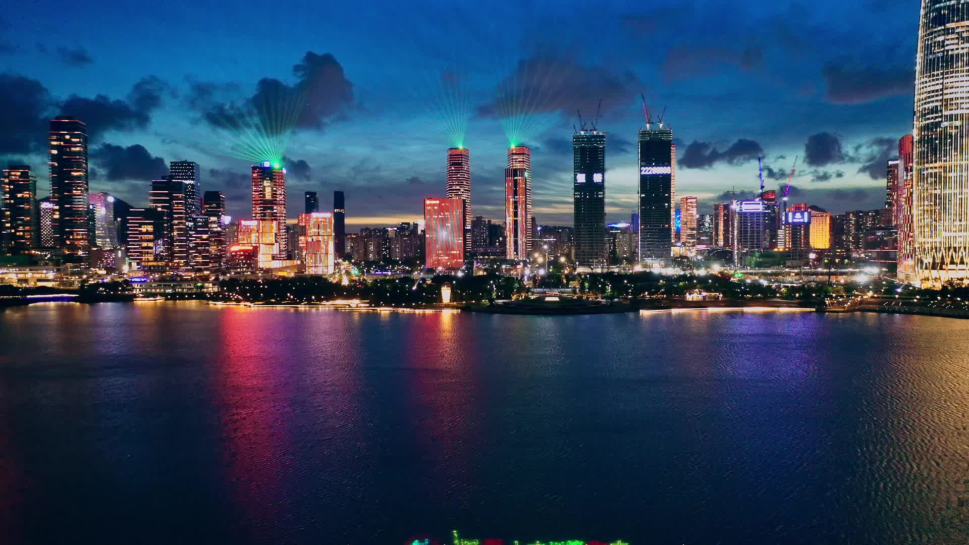 深圳湾人才公园航拍视频实拍视频视频的预览图