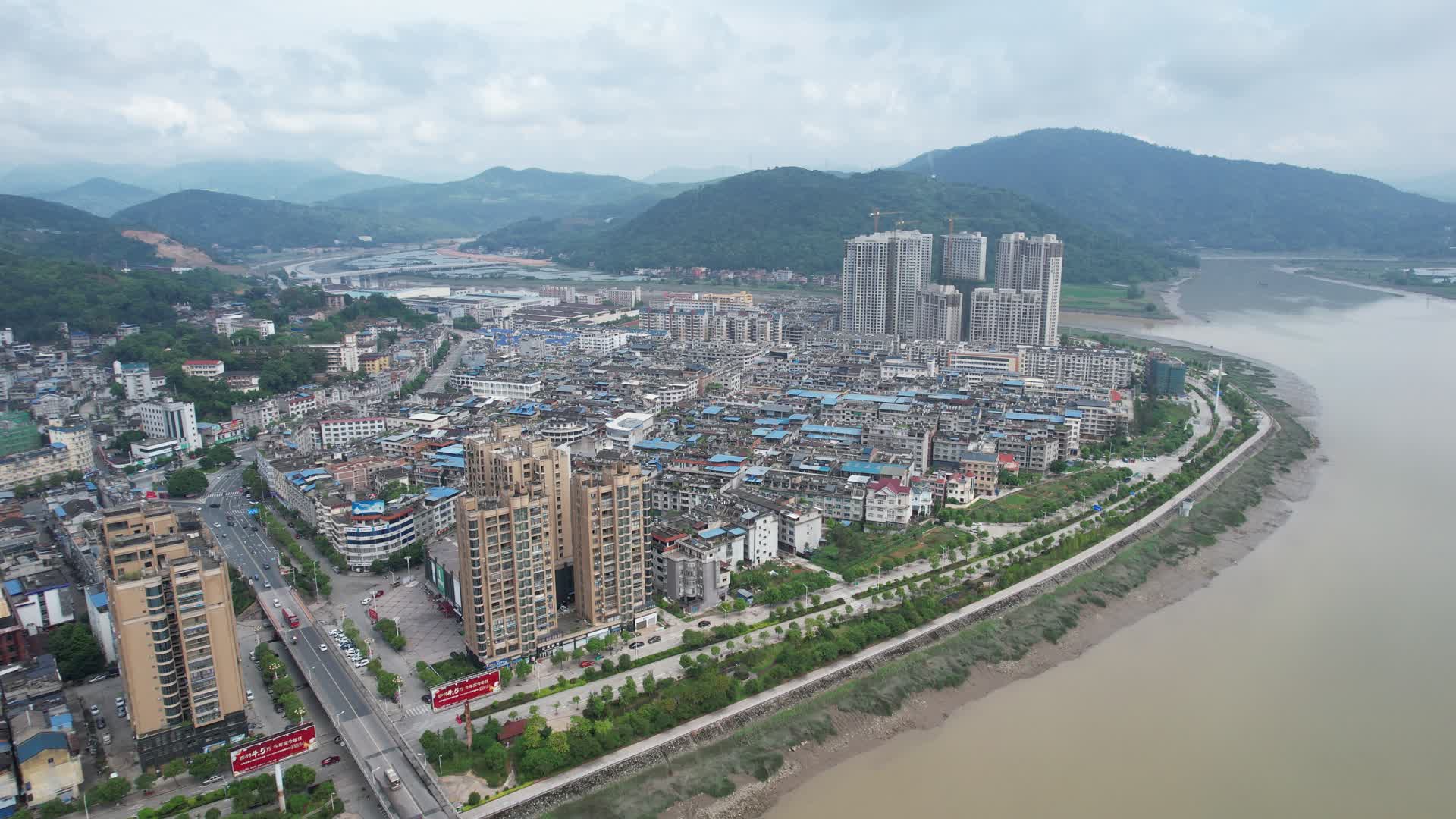 福建罗江城市航拍视频的预览图