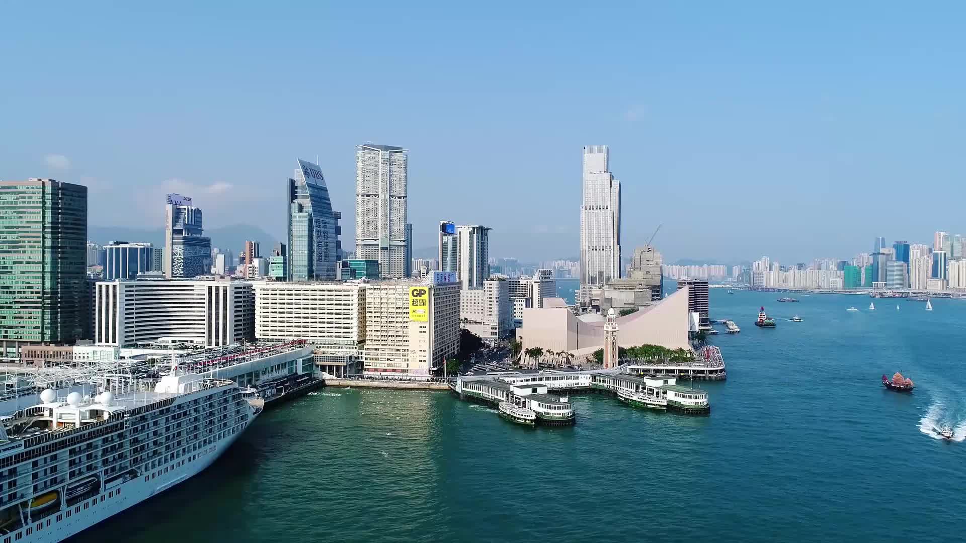 香港维多利亚港实拍视频视频的预览图
