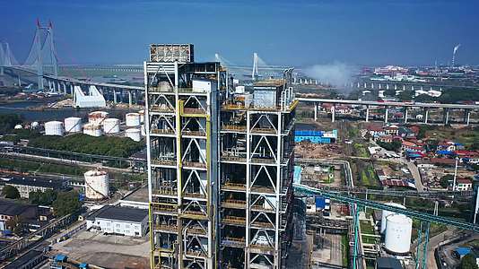 湖南岳阳洞氮工业厂房航拍视频的预览图