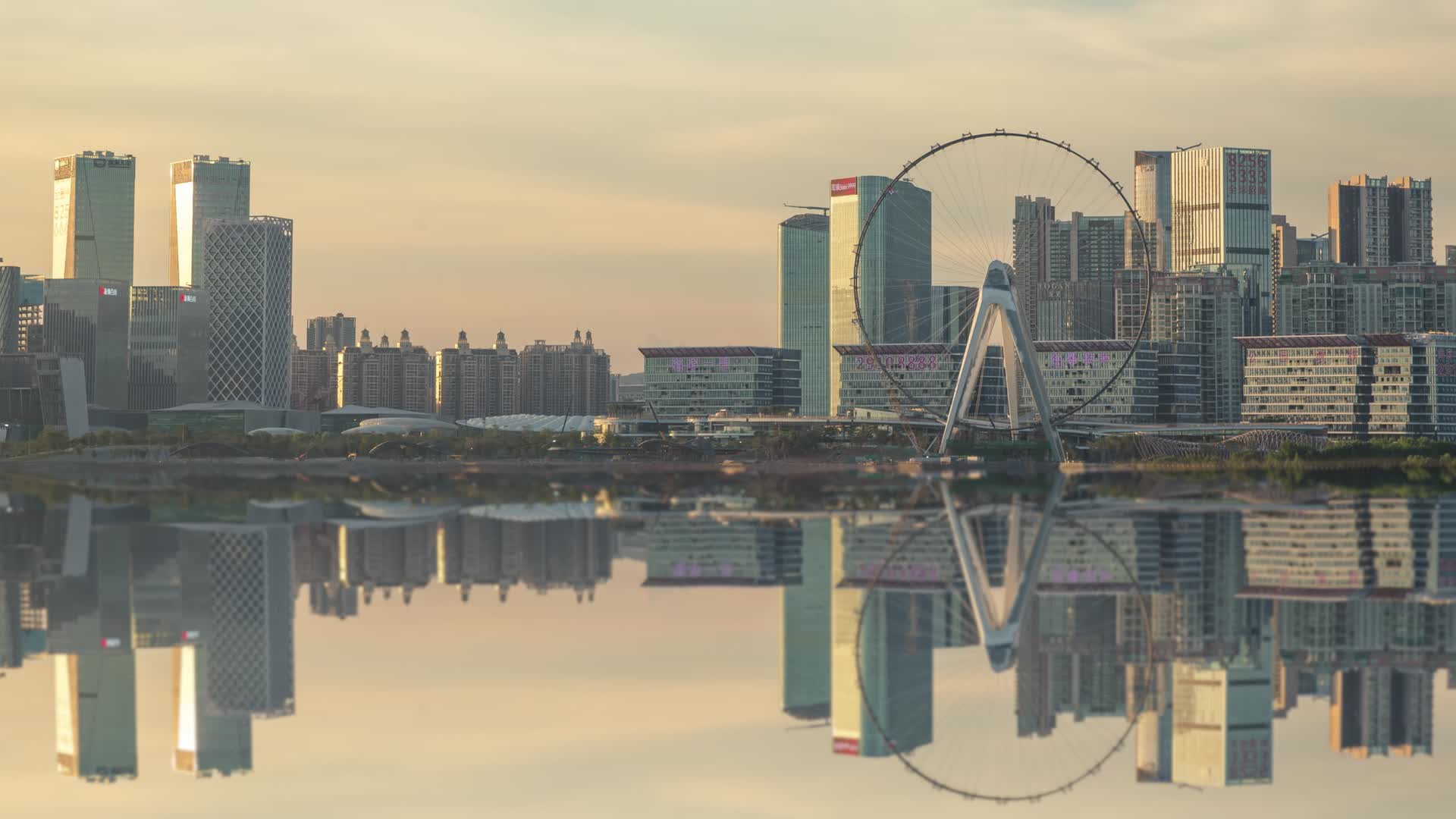 深圳城市延时宝安滨海文化公园视频的预览图