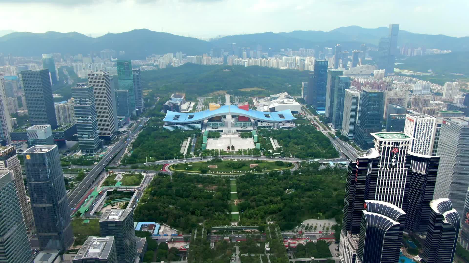 深圳城市地标深圳市民中心航拍视频的预览图