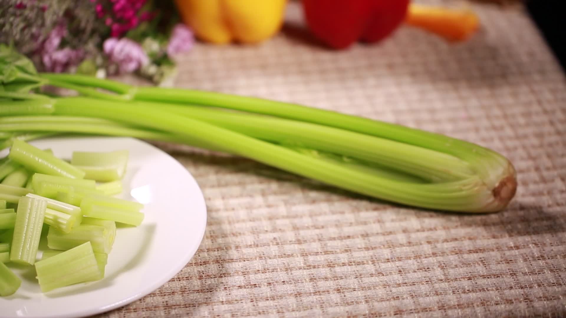 芹菜纤维蔬菜视频的预览图