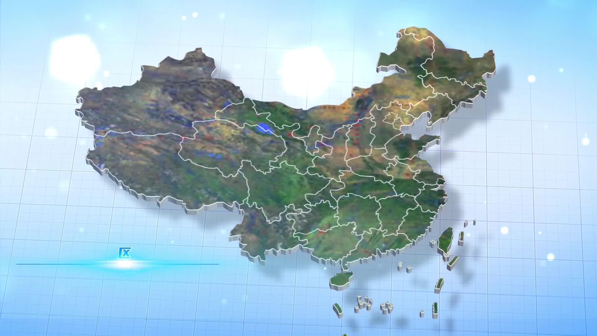中国地图省份区位科技标注AE模板视频的预览图