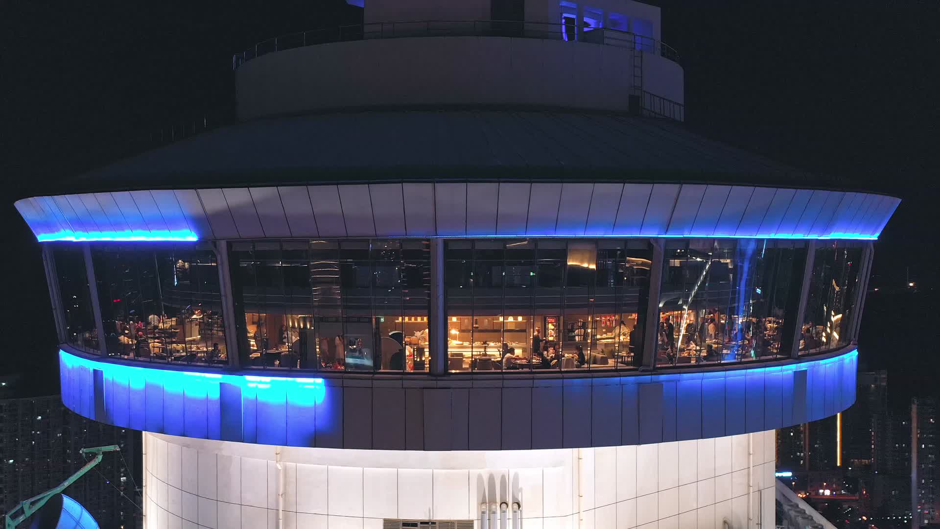 深圳城市地标罗湖灯光秀夜景航拍视频视频的预览图