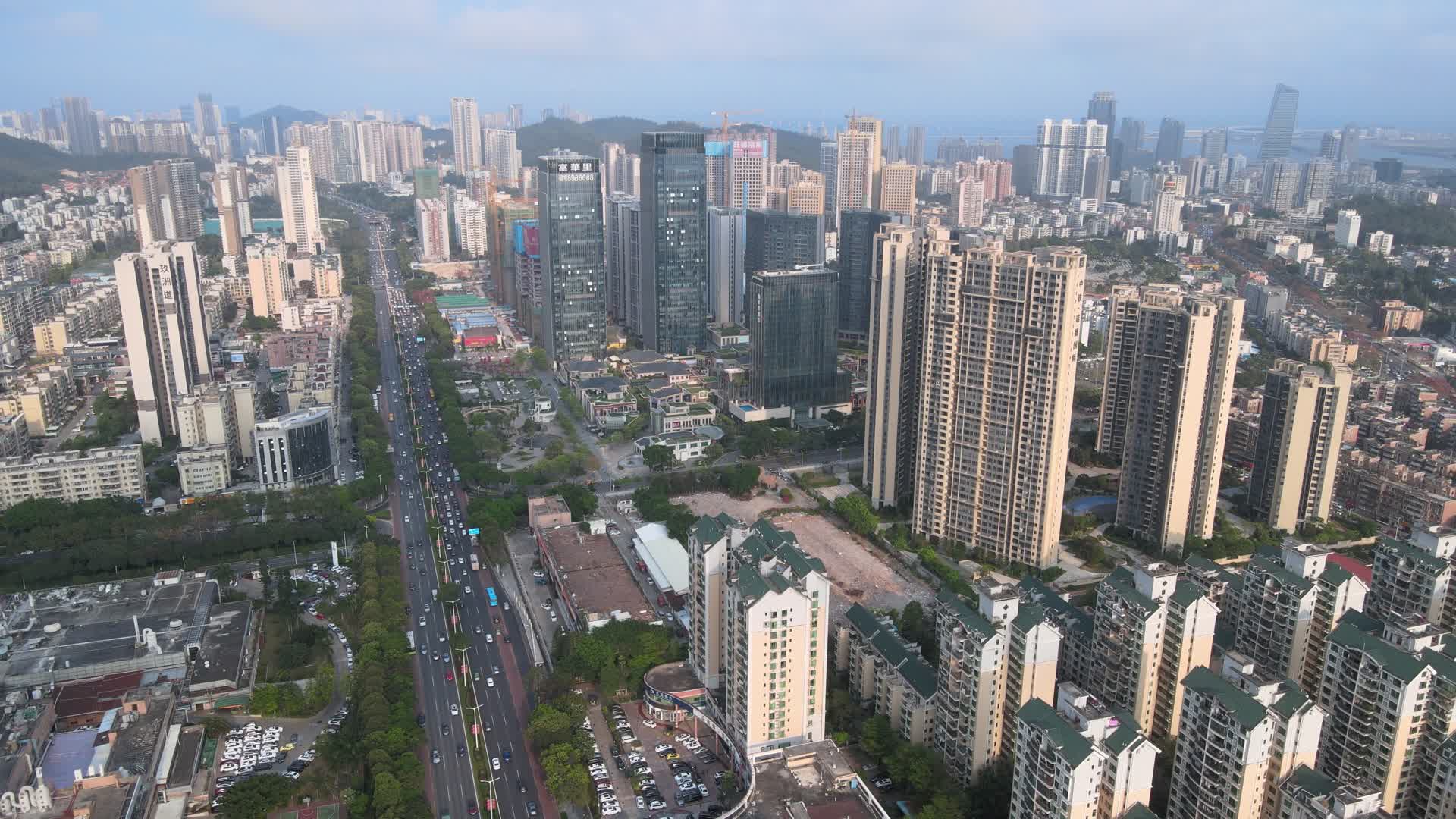 珠海富华北广场城市金融购物百货商圈建筑视频的预览图