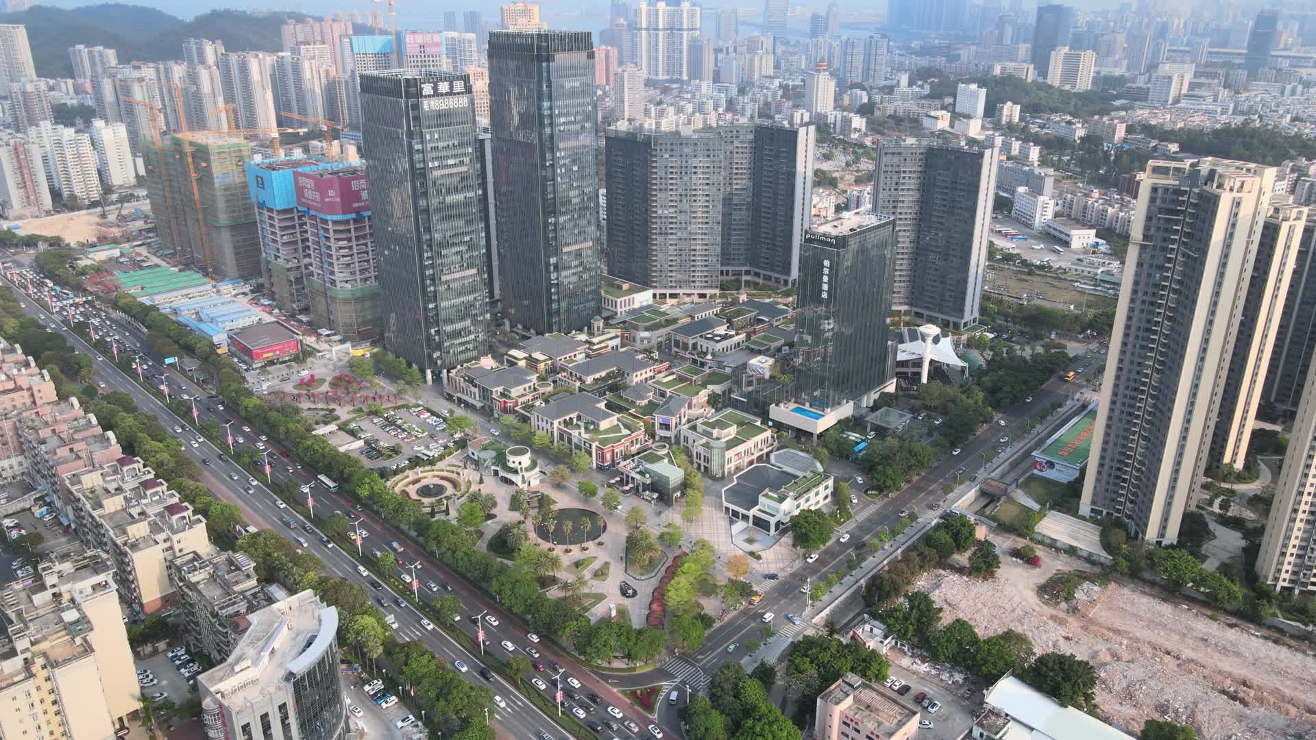 珠海富华北广场城市金融购物百货商圈建筑视频的预览图